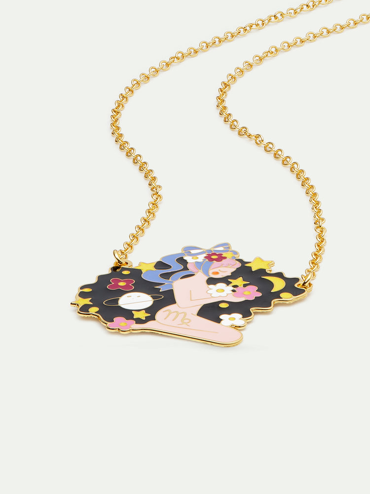 N2 Virgo Astrological Sign Pendant Necklace