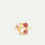 Fine Crown Ring of Pink Jasmine Flowers