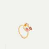 Fine Crown Ring of Pink Jasmine Flowers