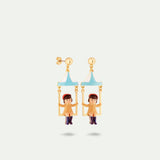 N2 Little Girl and Funfair Ride Post Earrings