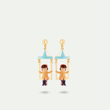 N2 Little Girl and Funfair Ride Post Earrings