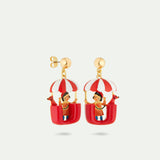 N2 Little Girl and Dachshund on a Ferris Wheel Post Earrings