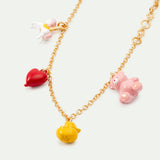 N2 Horse, Heart, Duck and Teddy Bear Charm Bracelet