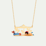 N2 Little Girl and Dachshund Statement Necklace