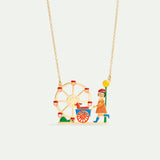 N2 Little Girl and Dachshund at the Funfair Statement Necklace