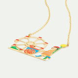 N2 Little Girl and Dachshund at the Funfair Statement Necklace