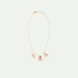 N2 Little Girl, Dachshund and Teddy Bear on a Carousel Statement Necklace