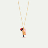 N2 Little Girl and Teddy Bear Pendant Necklace