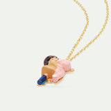 N2 Little Girl and Teddy Bear Pendant Necklace