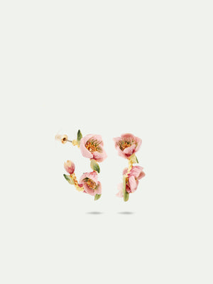 Christmas Rose and Hellebore Flower Post Hoop Earrings