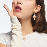 White and Gold Ballerina Clip-On Earrings