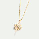White and Gold Ballerina Pendant Necklace