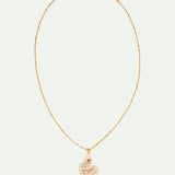 White and Gold Ballerina Pendant Necklace