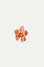 Large Magnolia Flower and Glass Cabochon Brooch