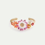 Daisy and Zinnia Cuff Bracelet