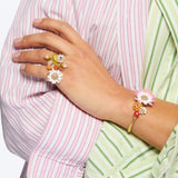 Daisy and Zinnia Cuff Bracelet