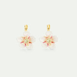 White Cherry Blossom Sleeper Earrings