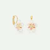 White Cherry Blossom Sleeper Earrings