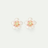 White Cherry Blossom Post Earrings
