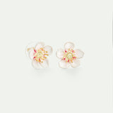 White Cherry Blossom Post Earrings