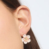 White Cherry Blossom Sleeper Earrings