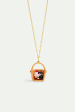 N2 Basket, Black Cat and Pastry Pendant Necklace