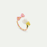 Pink Bow and Flower Adjustable Ring