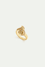 Les Néréides Loves Animals - Golden Cat and Crystal Adjustable Ring