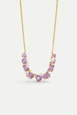 Fine Lavender Diamantine Nine Stone Necklace With Daisies