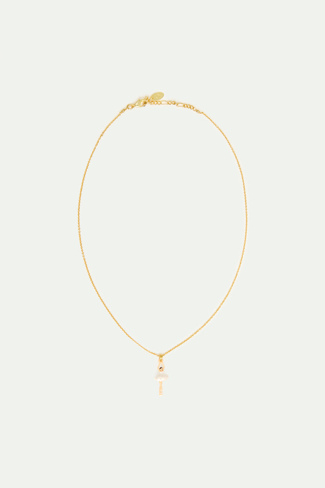 White Tutu Mini Ballerina Fine Necklace