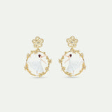 Golden Dancing Ballerina Filigree Post Hoop Earrings
