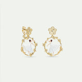 Golden Dancing Ballerina Filigree Post Hoop Earrings