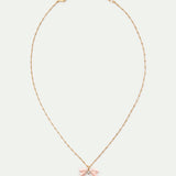 Pink Ribbon and Crystal Pendant Necklace