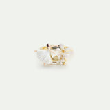 Ballerina, Lily Flower and Faceted Stone Ring