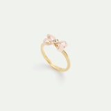 Pink Ribbon and Crystal Adjustable Ring