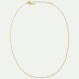 Enameled Golden Chain and Pink Beads