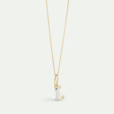 White Rabbit and Pearl Pendant - Clairvoyance and Comfort