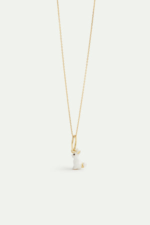White Rabbit and Pearl Pendant - Clairvoyance and Comfort