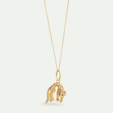 Golden Cat with Crystals Pendant - Care and Gentleness