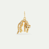 Golden Cat with Crystals Pendant - Care and Gentleness