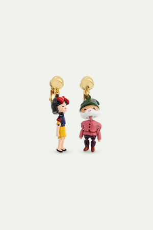 N2 Snow White and Dwarf Clip-On Earrings