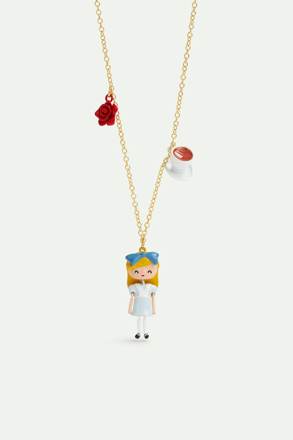 N2 Alice in Wonderland, Tea Cup and Rose Pendant Necklace – Les