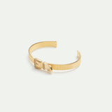 Gold-Plated Brass Knotted Belt Cuff Bracelet