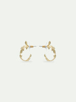 Gold-Plated Acanthus Leaf Hoop Earrings