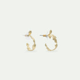 Gold-Plated Acanthus Leaf Hoop Earrings