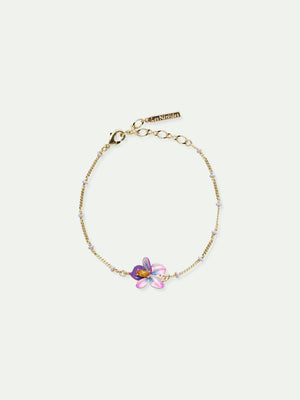 Violet Flower Beaded Fine Bracelet