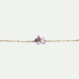 Violet Flower Beaded Fine Bracelet