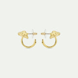 Mushroom Gold Hoop Post Earrings