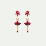 Ballerina and Pink Clematis Post Earrings