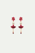 Ballerina and Pink Clematis Post Earrings